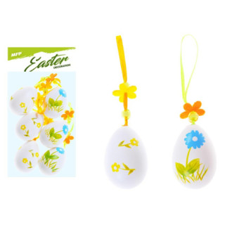 Veľkonočné vajíčka plastové kvety mix,  cm, 6 kusov
