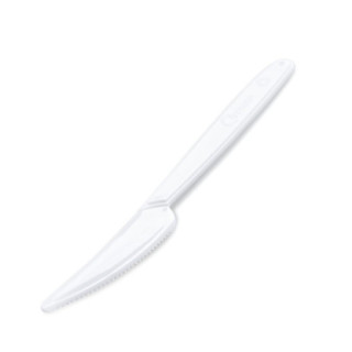 Nôž (PP) znovu použiteľný biely 18,5cm (50 ks)