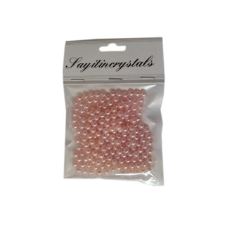 Korálky ružová  perla 6  mm / 200 ks