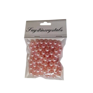 Korálky ružová  perla 10  mm / 80 ks
