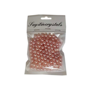 Korálky ružová  perla 8  mm / 150 ks