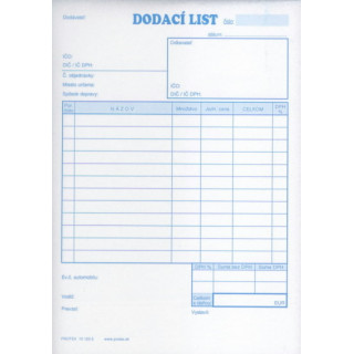 Dodací list A5 NCR, 101225