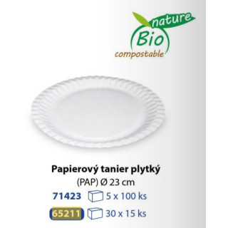 TANIERE PAPIEROVÉ PLYTKÉ BIELE 23 cm , 15 ks