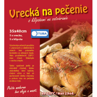 Vrecká na pečenie s klipsňami  35 x 40 cm