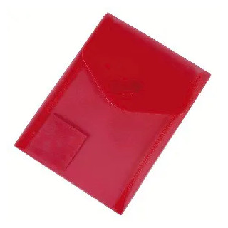 Plastový obal s cvokom A6 červený