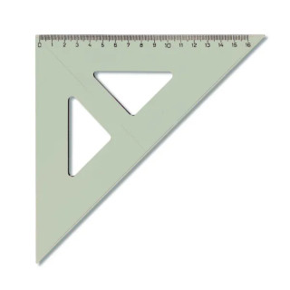 Trojuholník 45/177 s kolmicou transparentný, 744 150