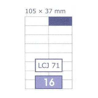 ETIKETY UNI 105x37,0 BIELE DATA LCJ 71,  100 hárkov, 1600 ks