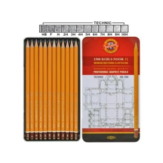 Súprava ceruziek 1502/I  Technic HB-10H v plechovej krabičke