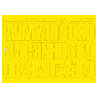 Nástenkové písmená a čísla, 4 hárky 35x25 cm, žlté 432