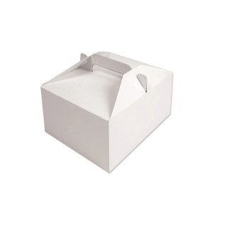 Tortová krabica výslužková pevná biela 18,5 x 15,9 x 9,5 cm
