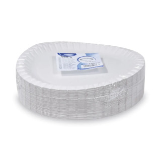 Papierové taniere plytké biele 23 cm balenie 100 kusov
