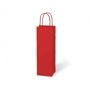 Papierová taška na víno červená 120x360x90 mm